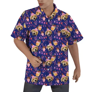 Custom Face Hawaiian Template Shirts Men For Birthday