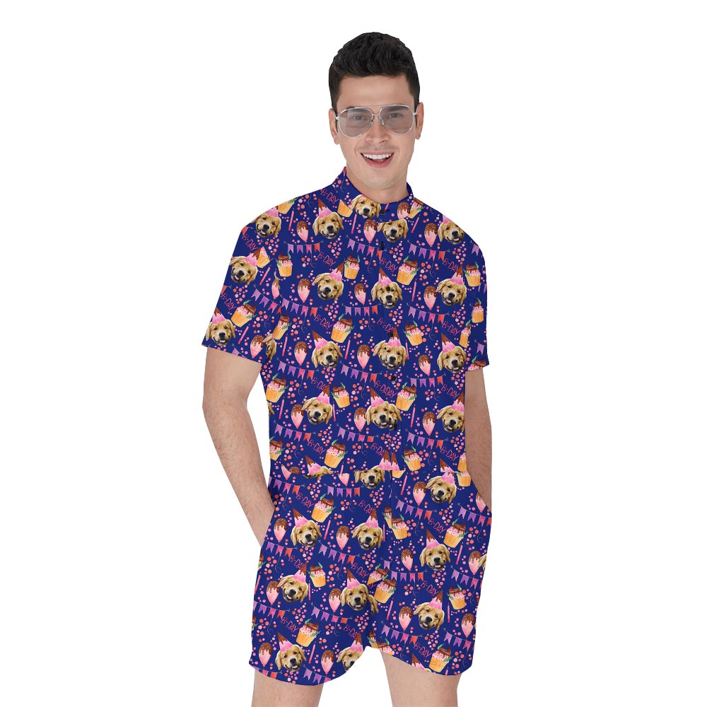Custom Hawaiian Romper Men With Own Face - variant image 1