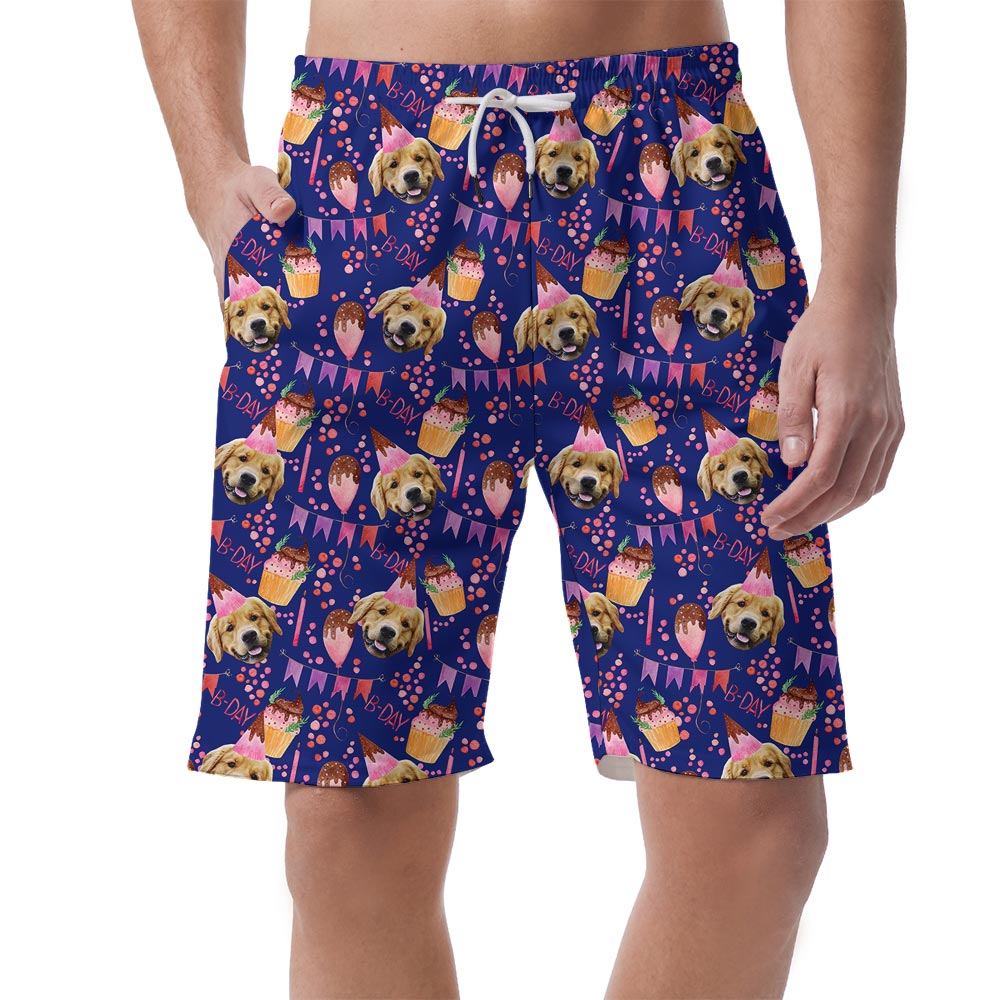 Celebrate Birthday Hawaiian Custom Face Shorts Men - variant image 1