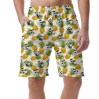 Tropical Pineapple Mickey Steamboat Willie 1928 Hawaiian Beach Shorts For Men