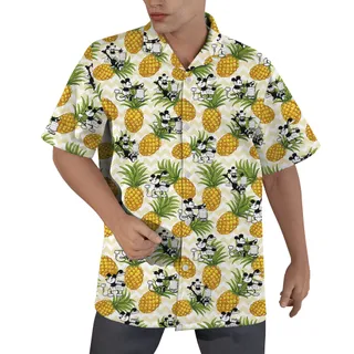 Funny Mickey Steamboat Willie Pineapple Yellow Hawaiian Shirt