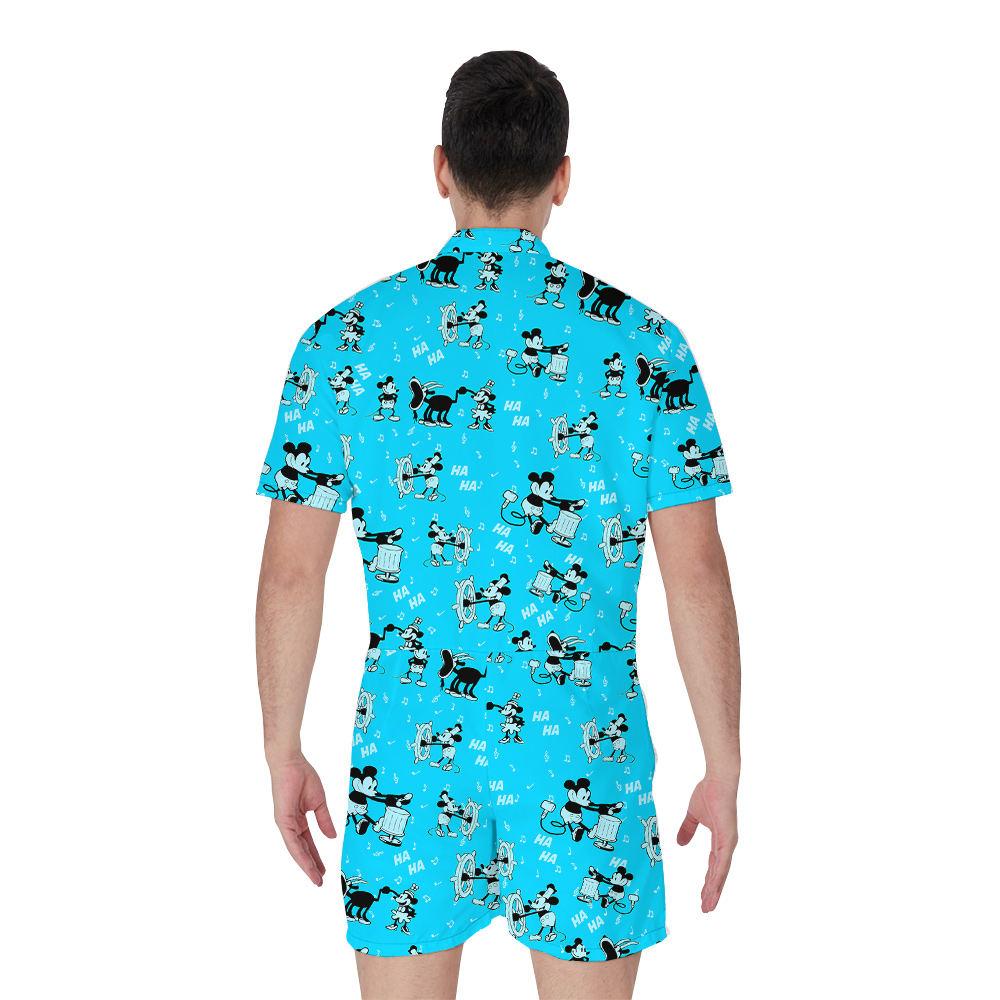 Steamboat Willie Mickey Classic Men's Hawaiian Romper