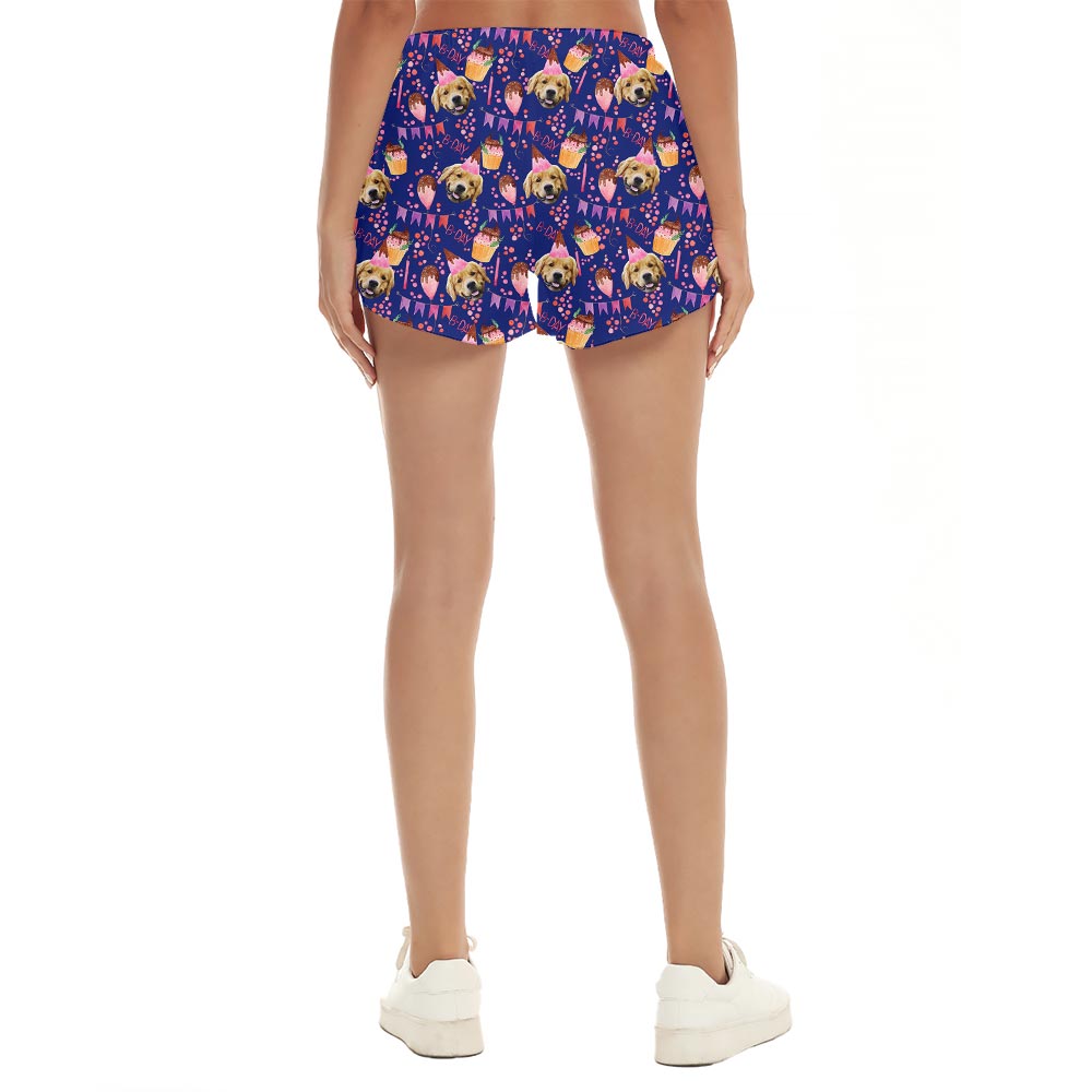 Birthday Custom Face Hawaiian Shorts Women