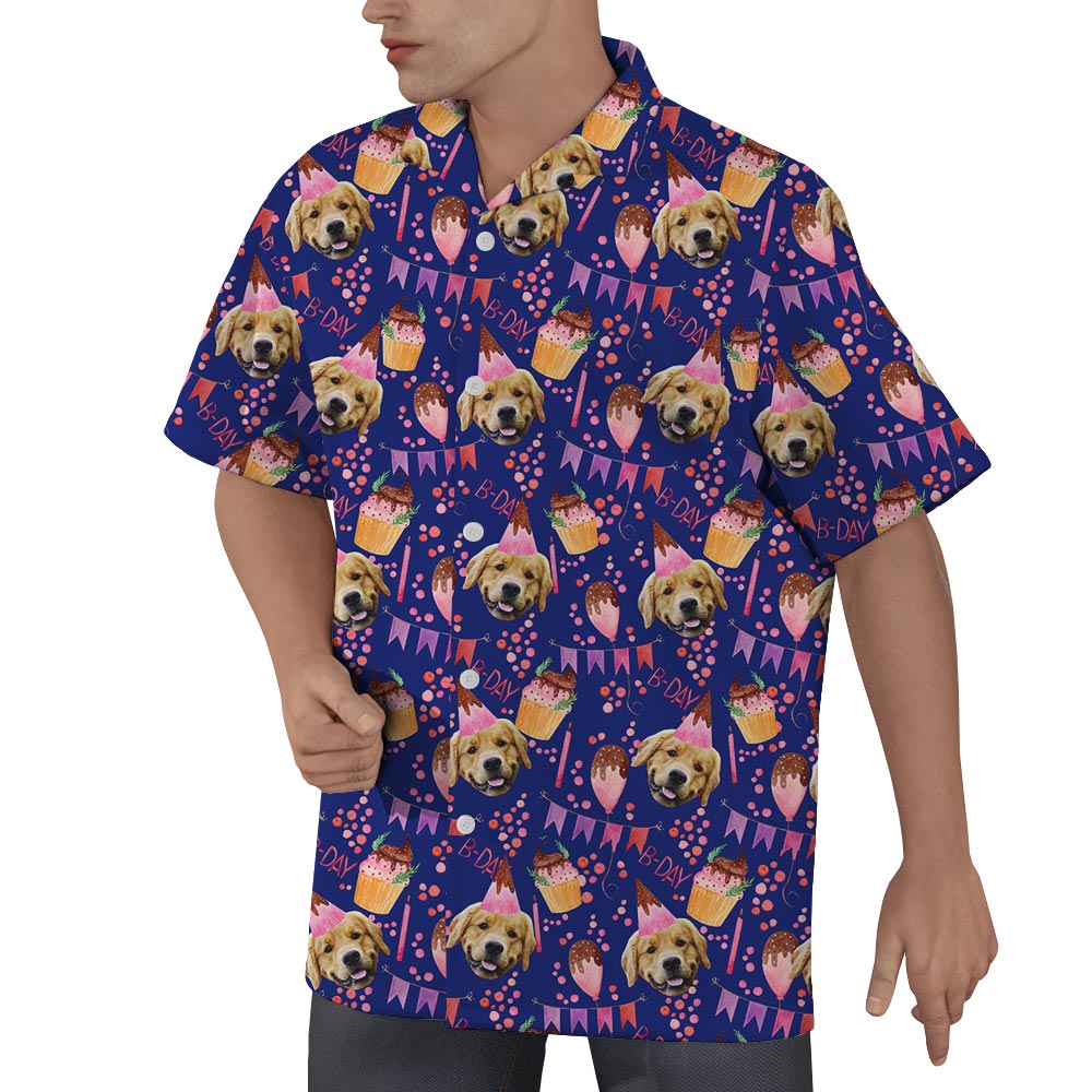 Custom Face Hawaiian Template Shirts Men For Birthday