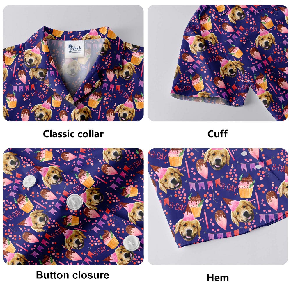 Custom Face Hawaiian Template Shirts Men For Birthday