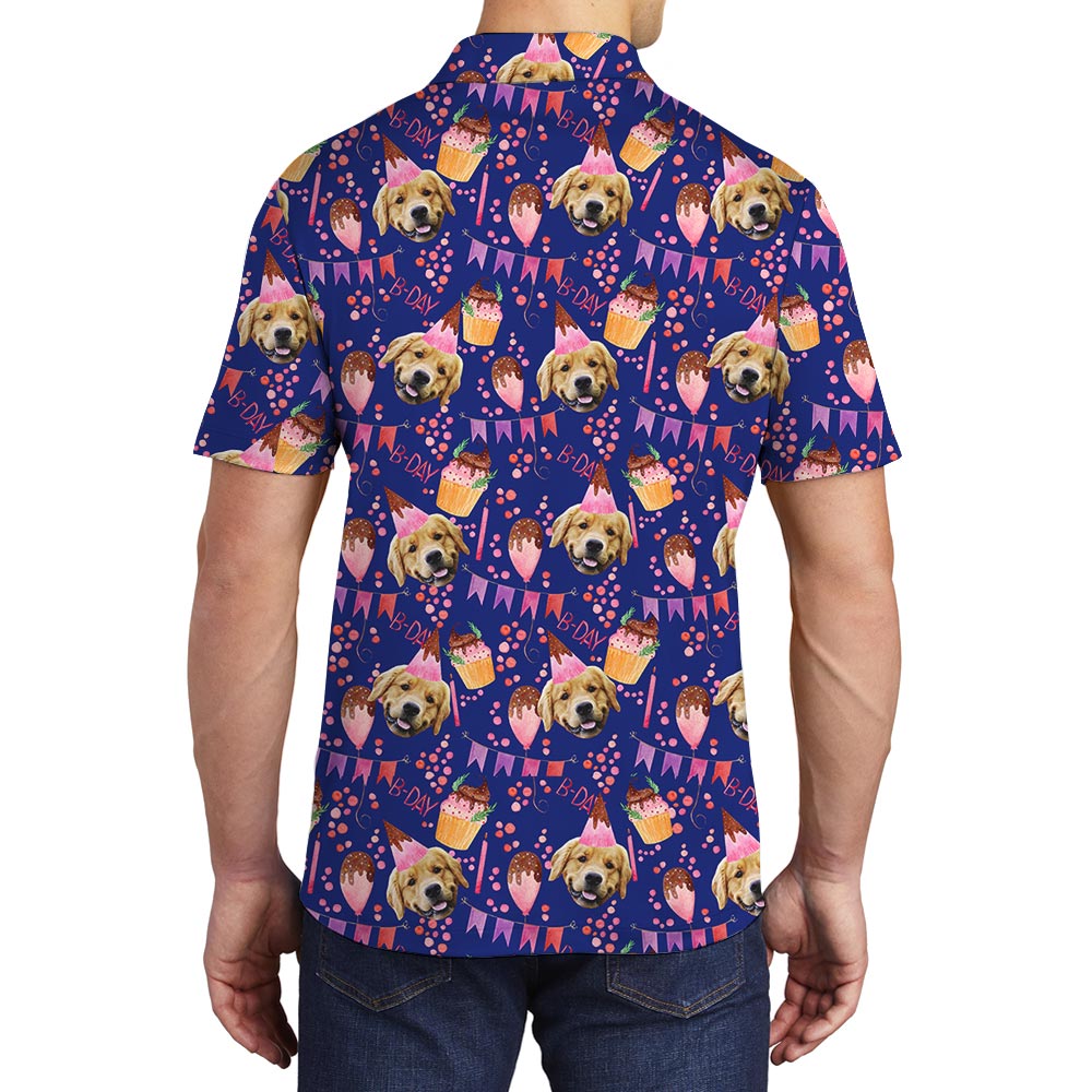 Birthday Custom Face Hawaiian Polo Men
