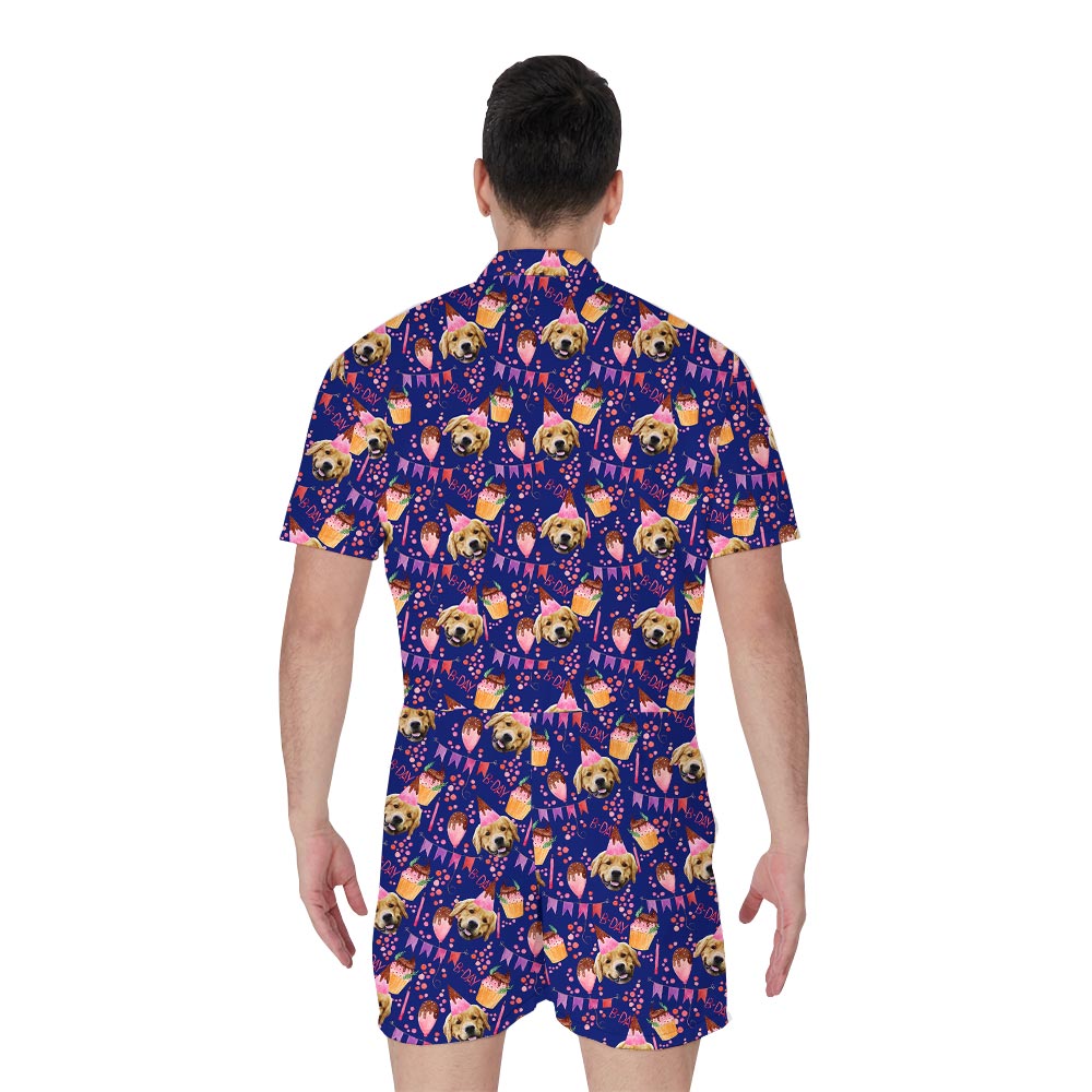 Custom Hawaiian Romper Men With Own Face