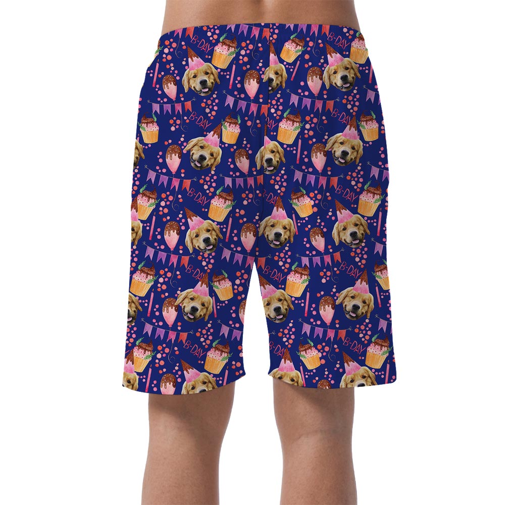 Celebrate Birthday Hawaiian Custom Face Shorts Men