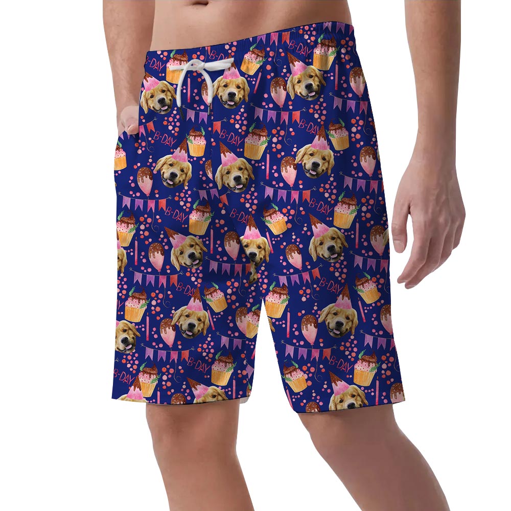 Celebrate Birthday Hawaiian Custom Face Shorts Men