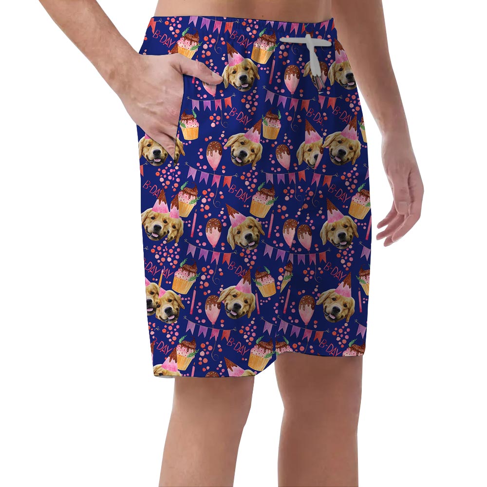 Celebrate Birthday Hawaiian Custom Face Shorts Men
