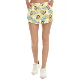 Custom Face and Age Summer Birthday Hawaiian Short Womens