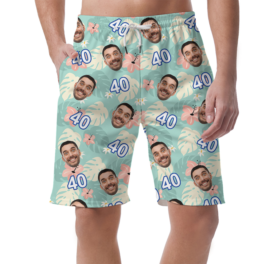 Green Birthday Polo Hawaiian Short Mens with Face and Age Custom - variant image 1