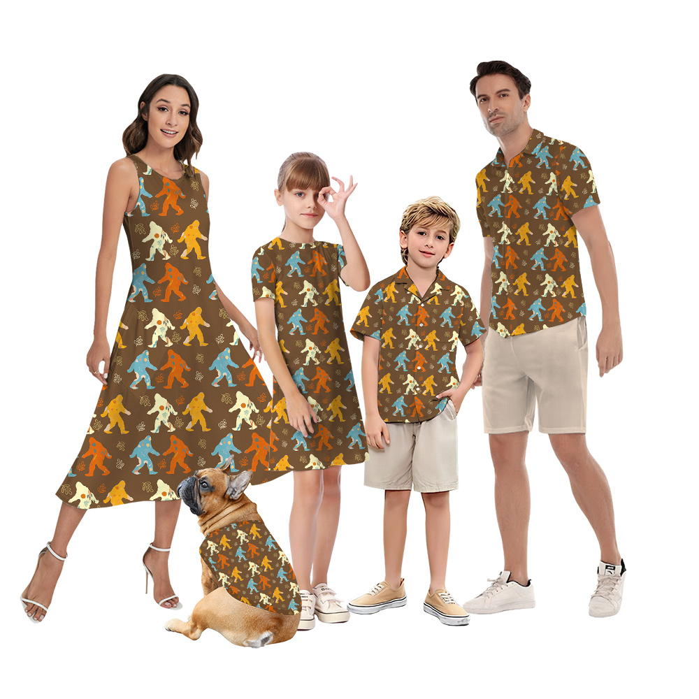 Funny Sasquatch Classic Family Matching Hawaiian Outfits - variant image 1
