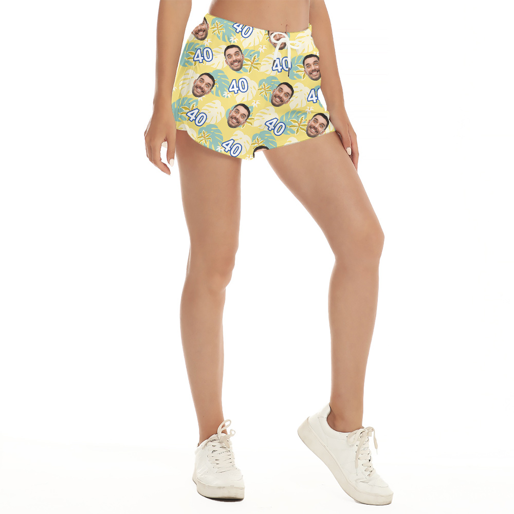 Custom Face and Age Summer Birthday Hawaiian Short Womens