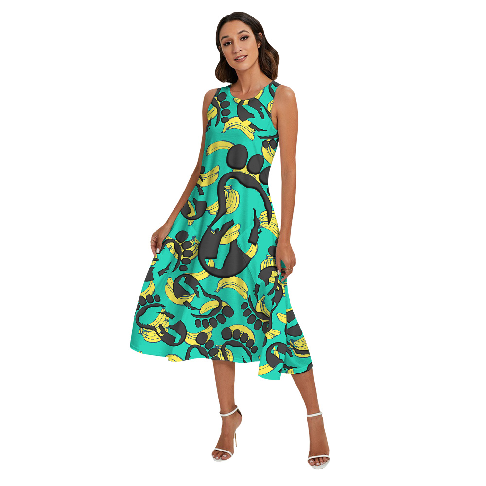 Funny Bigfoot Banana Green Matching Family Hawaiian Outfits