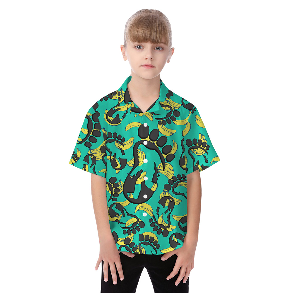 Funny Bigfoot Banana Green Matching Family Hawaiian Outfits
