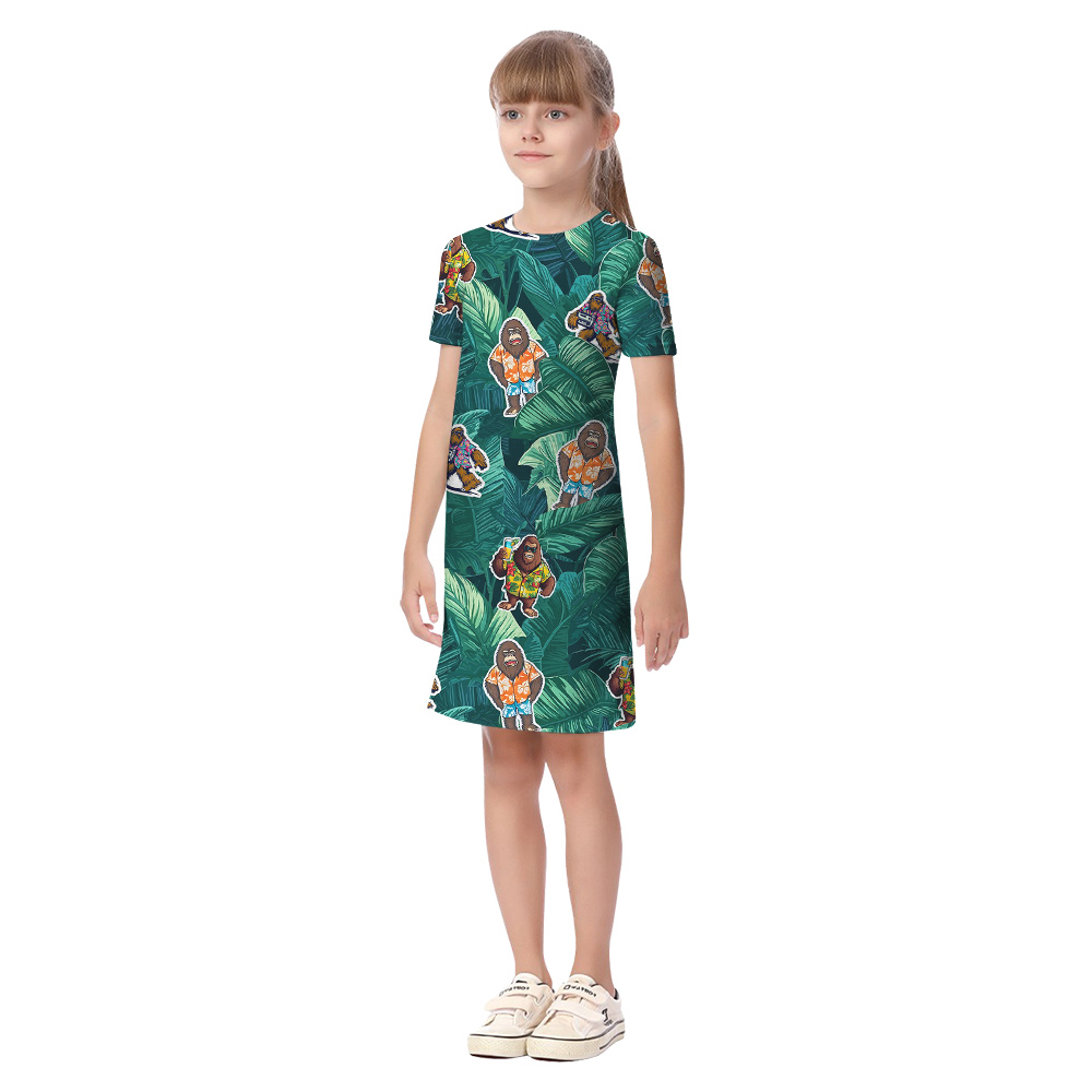 Funny Tropical Bigfoot Vacation Matching Family Hawaiian Outfits