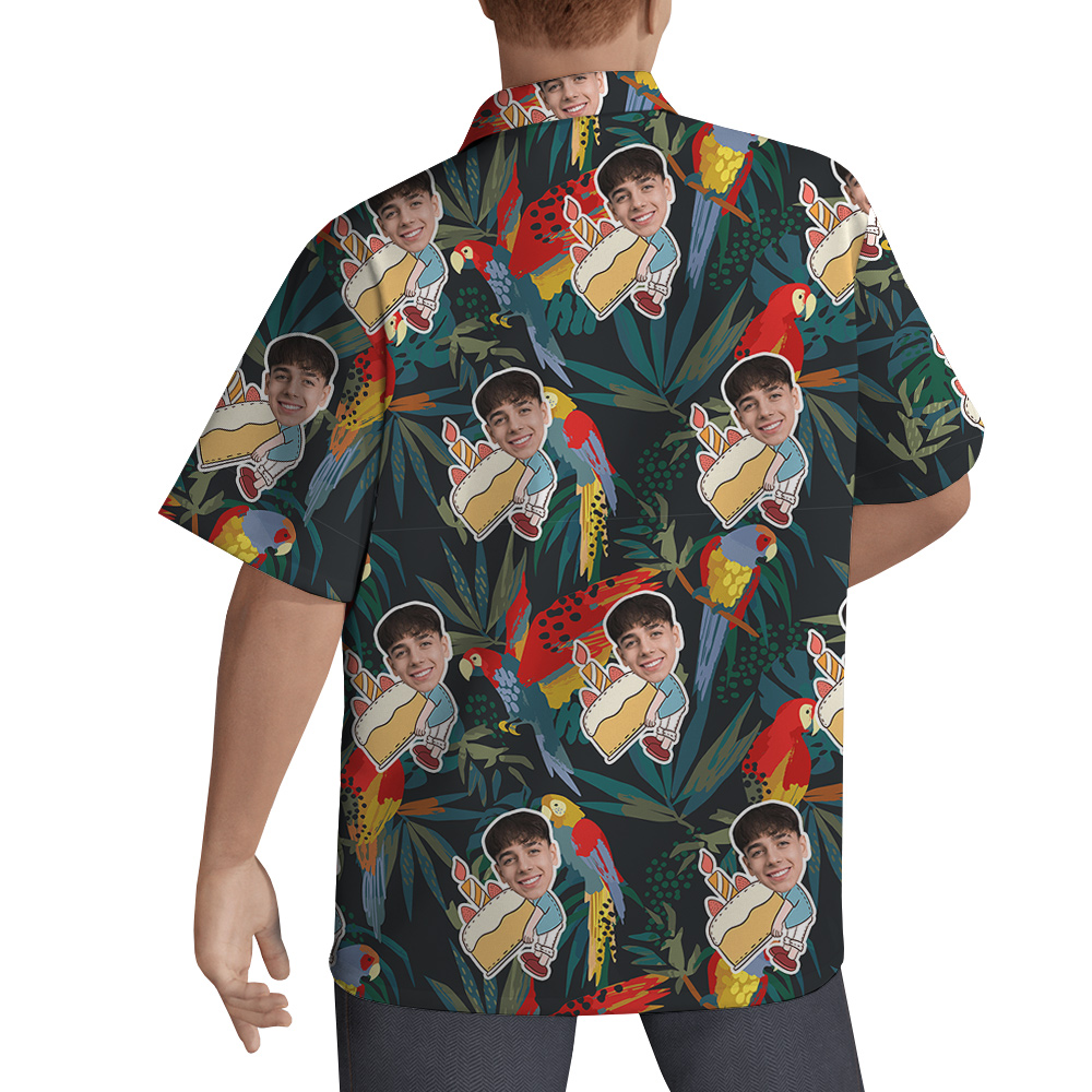 Funky Green Custom Face Birthday Hawaiian Shirt for Men