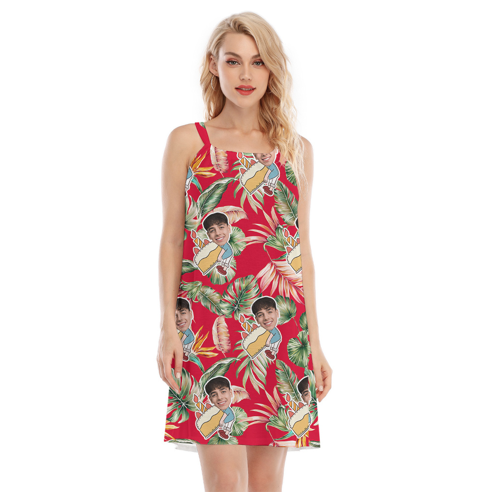Custom Face Tropic Flavor Birthday Hawaiian Cami Dress - variant image 1