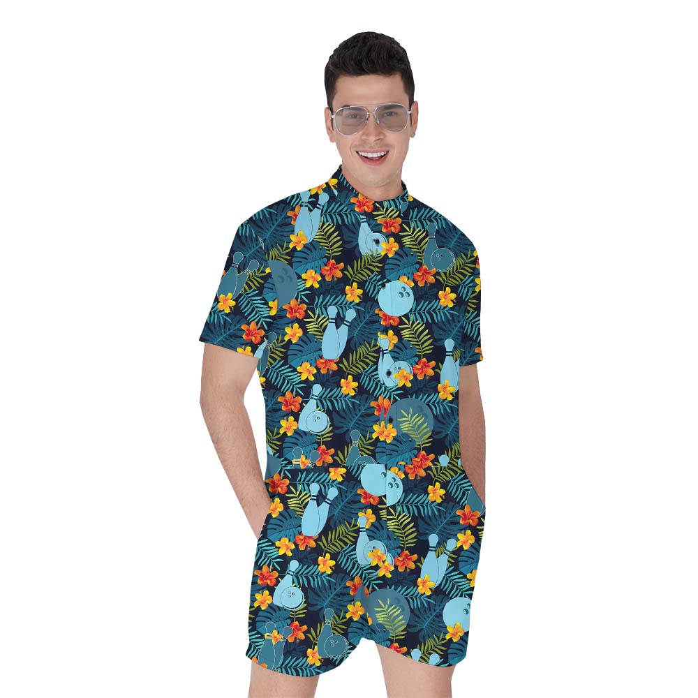 Bowling Club Tropical Men's Romper Onesie - variant image 1