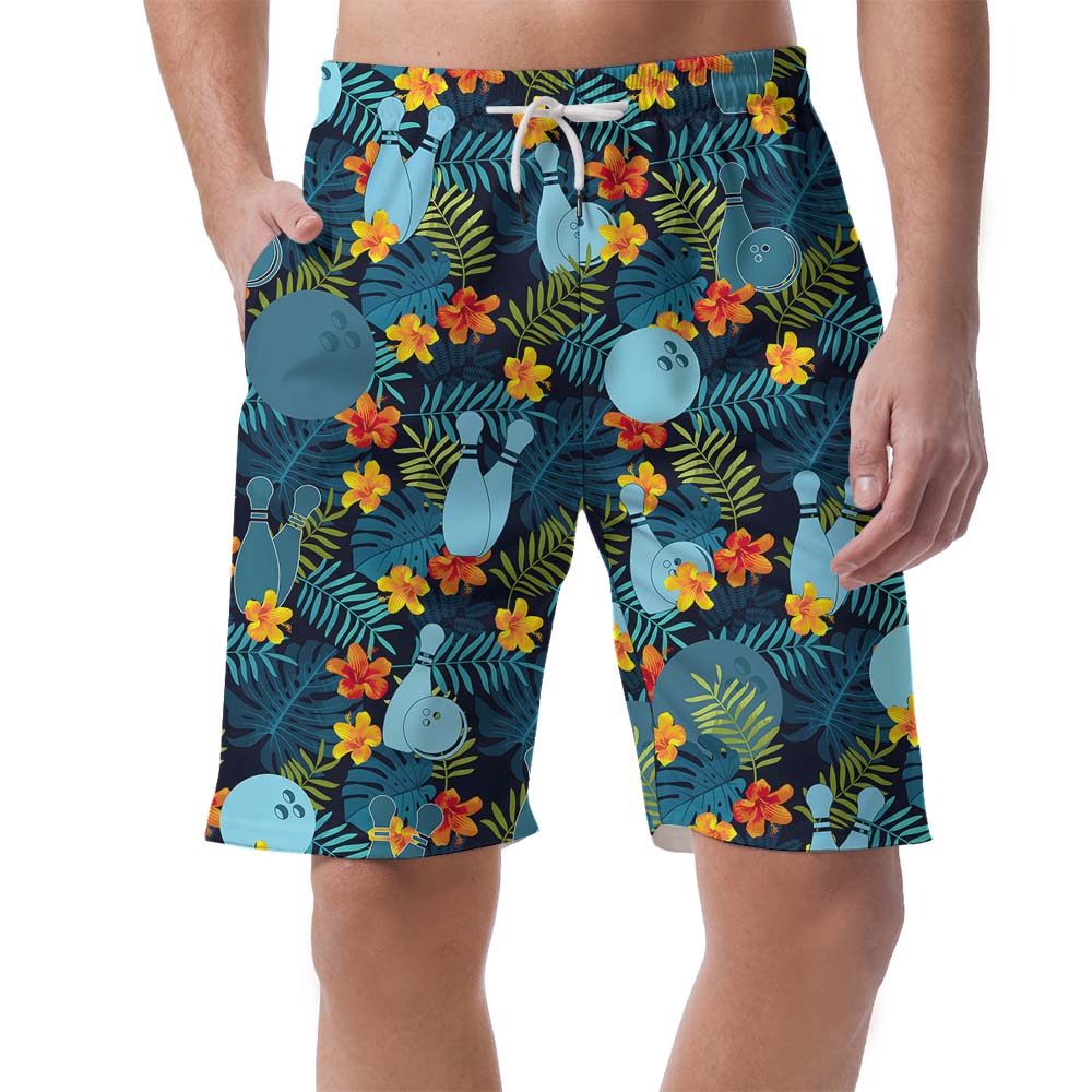 Men's Bowling Floral Tropical Beach Shorts - variant image 1