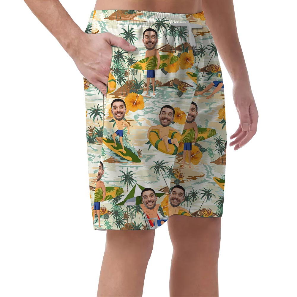 Men's Hawaiian Shorts Custom Face