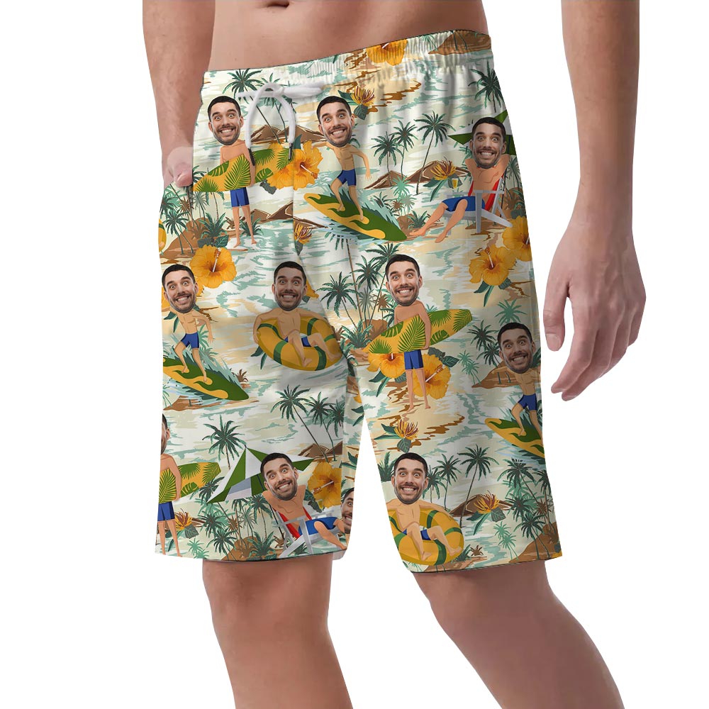 Men's Hawaiian Shorts Custom Face