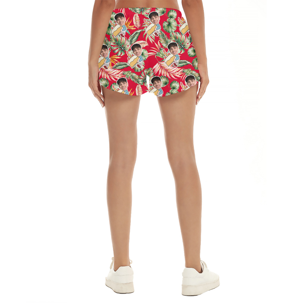 Custom Face Tropic Flavor Birthday Hawaiian Women Short