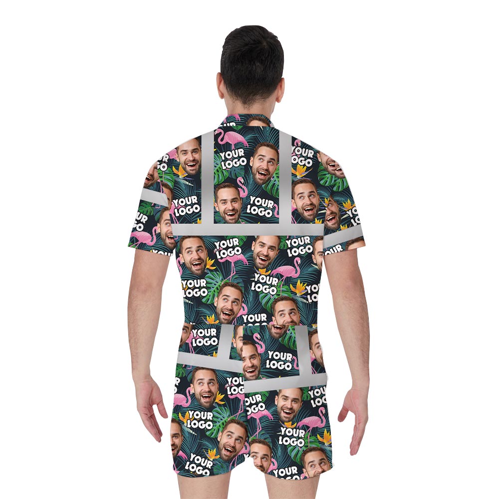 Personalized Tropical Hawaiian  Romper Men