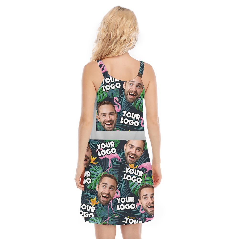 Hawaiian Custom Face Tropical Cami Dress