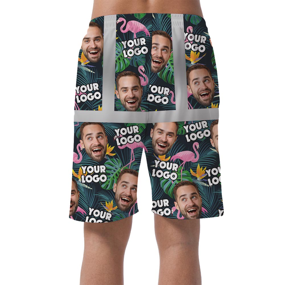 Tropical Custom Face And Logo Hawaiian Shorts Men