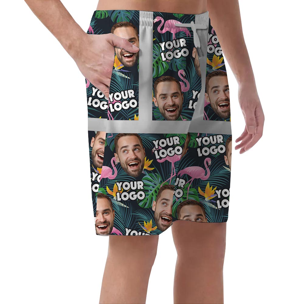 Tropical Custom Face And Logo Hawaiian Shorts Men
