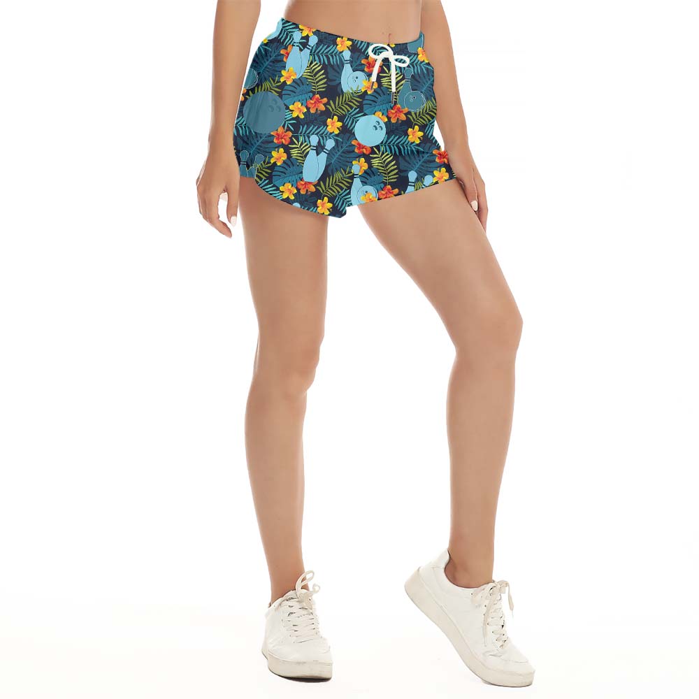 Bowling Floral Women's Hawaiian Shorts