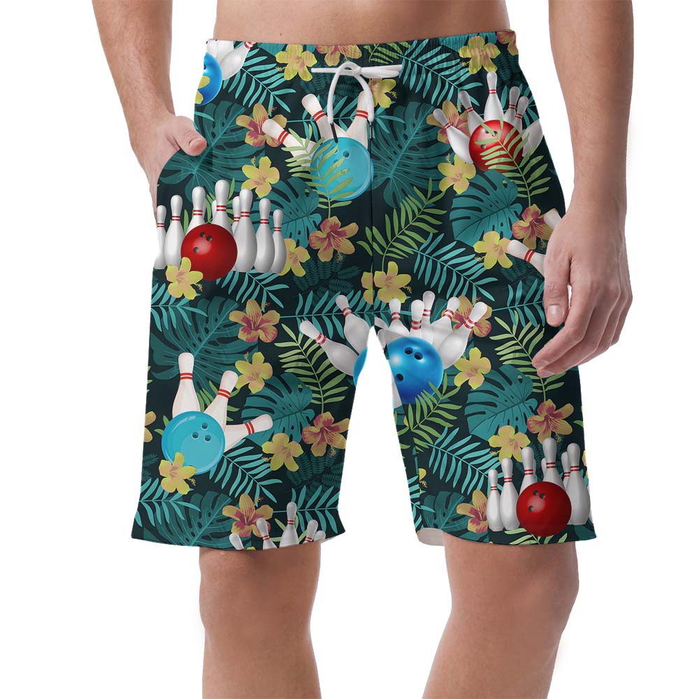 Bowling Team Tropical Leaf Swim Shorts - variant image 1