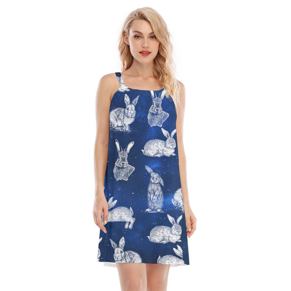 Rabbit Easter Women's Cami Dress In Navy - variant image 1