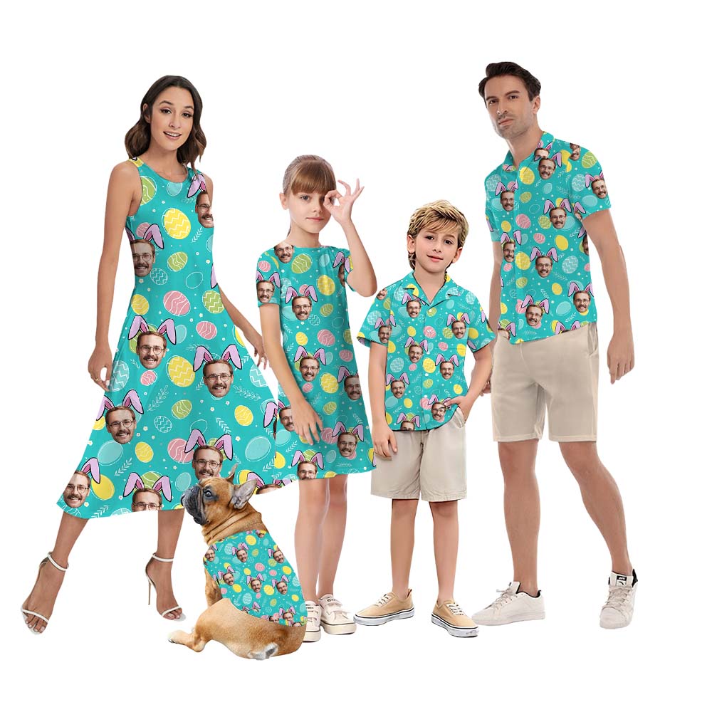 Custom Face Colorful Eggs Matching Family Easter Outfits - variant image 1