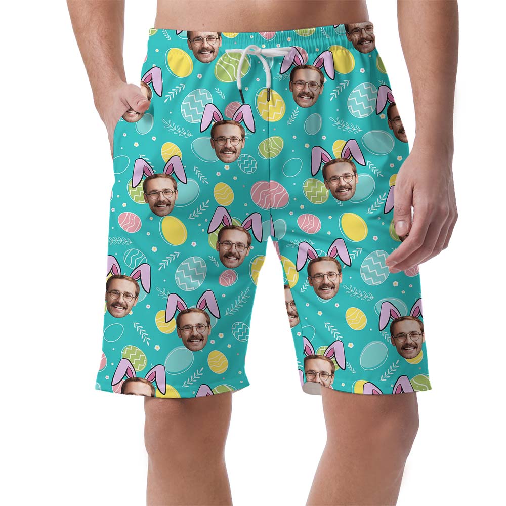 Cute Custom Multiple Faces Easter Swim Shorts - variant image 1