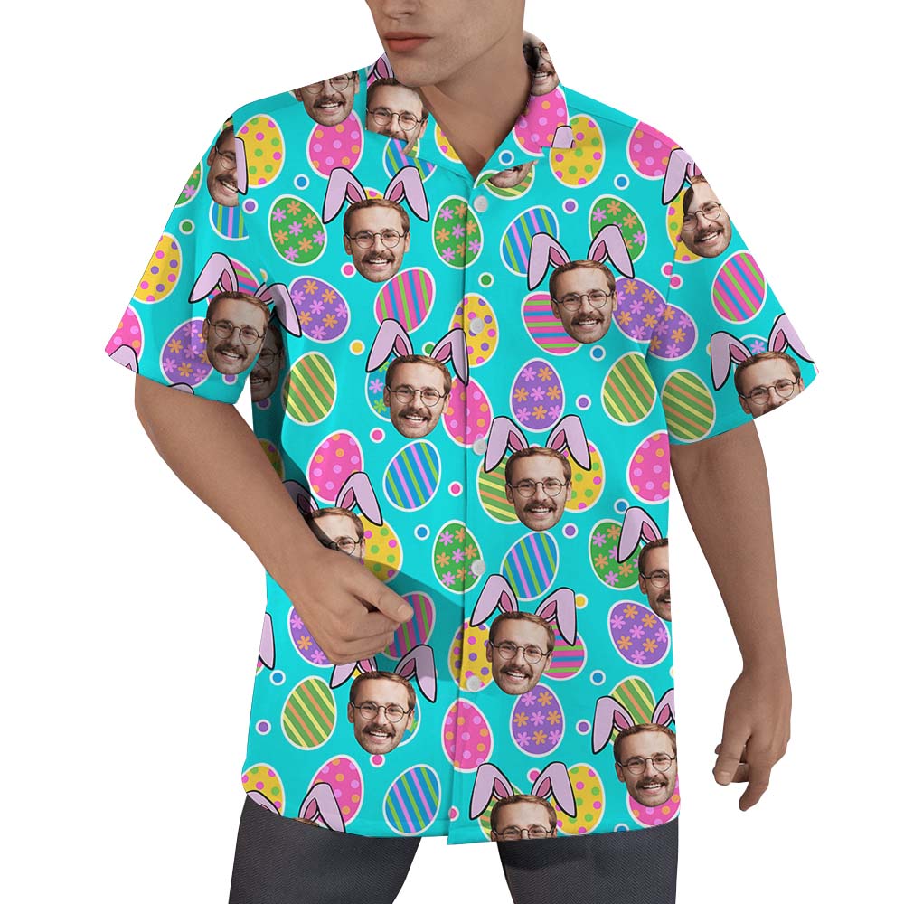 Easter Eggs Custom Face Hawaiian Shirt For Men - variant image 1