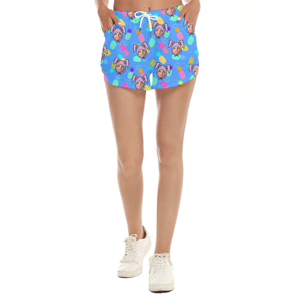 Cute Bunny Custom Face Easter Women's Shorts - variant image 1