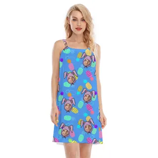 Cute Happy Easter Cami Dress With Multiple Faces