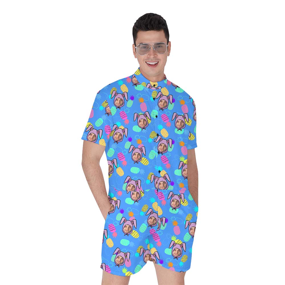 Easter Custom Face Men's Romper With Bunnies - variant image 1