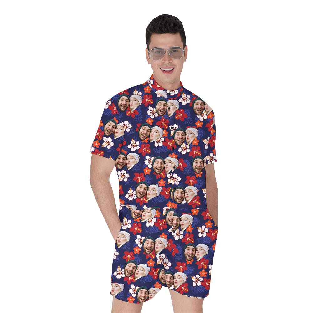 Custom Couple Matching Hawaiian Romper Men - variant image 1