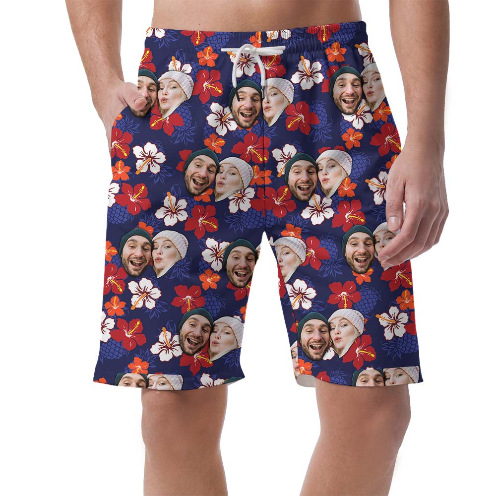 Hawaiian Custom Couple Face Shorts Men - variant image 1