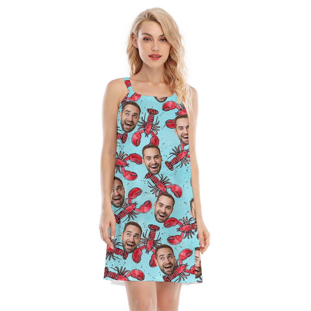 Funny Crab Custom Face Hawaiian Cami Dress - variant image 1