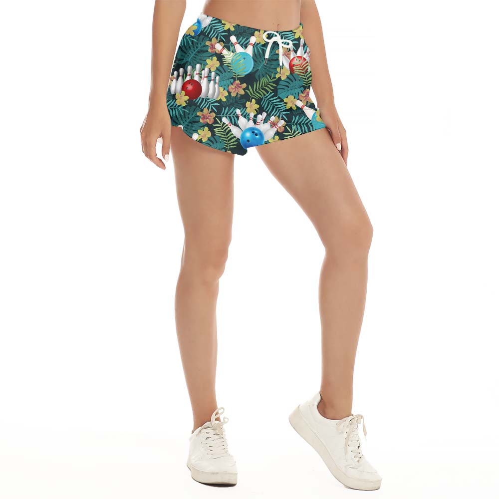 Bowling Lover Tropical Women's Summer Shorts