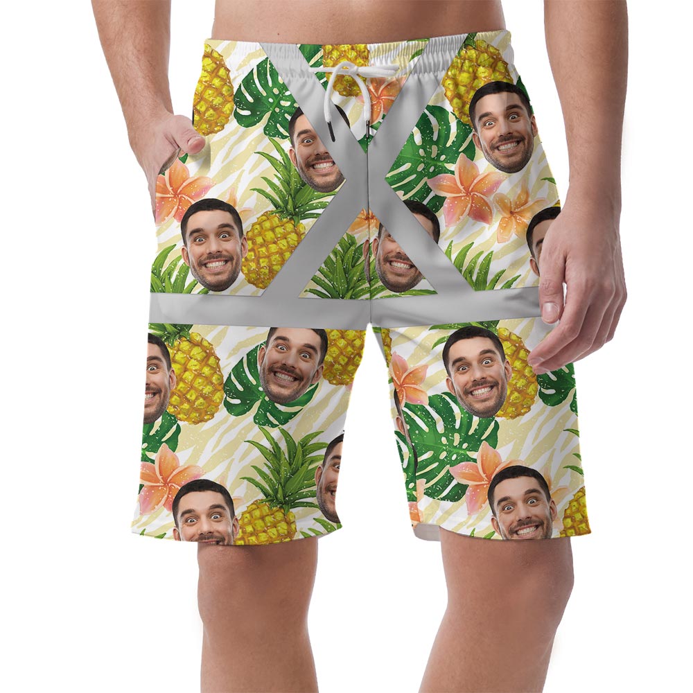 Hi Vis Hawaiian Custom Face Shorts Men - variant image 1