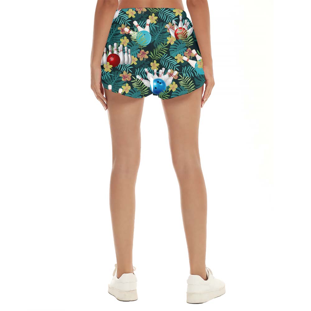 Bowling Lover Tropical Women's Summer Shorts