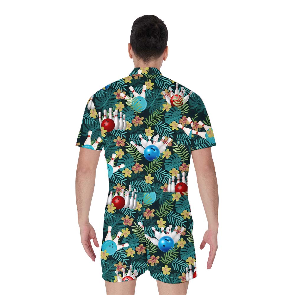 Bowling Floral Romper For Male