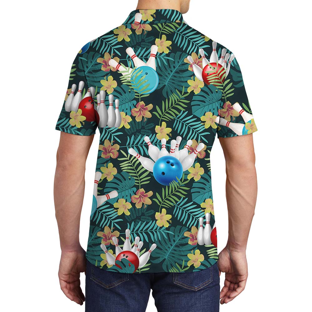 Bowling Pins Men's Collared Polo Shirts