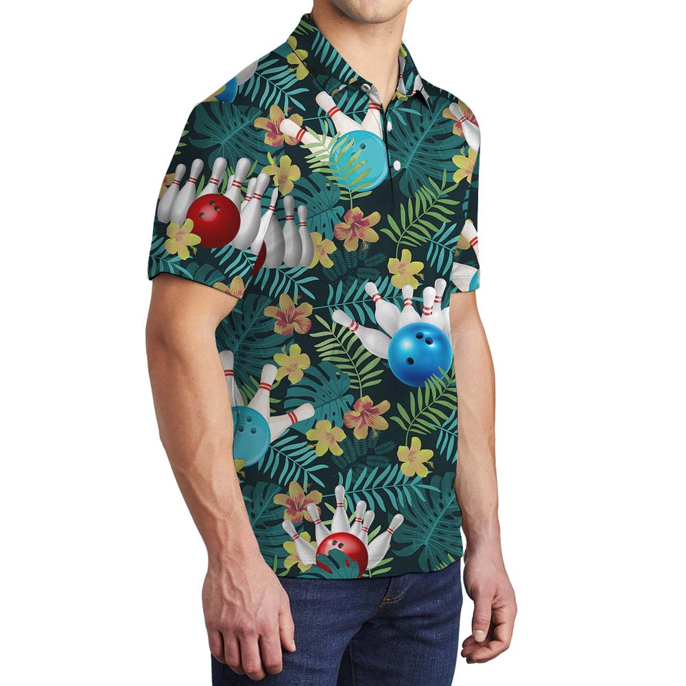 Bowling Pins Men's Collared Polo Shirts